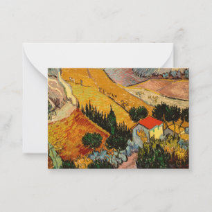Vincent van Gogh - Landschaft, Haus und Pflüger Mitteilungskarte