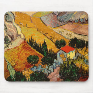 Vincent van Gogh - Landschaft, Haus und Pflüger Mousepad