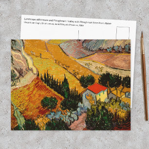 Vincent van Gogh - Landschaft, Haus und Pflüger Postkarte