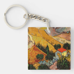 Vincent van Gogh - Landschaft, Haus und Pflüger Schlüsselanhänger
