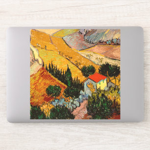 Vincent van Gogh - Landschaft, Haus und Plowman Aufkleber