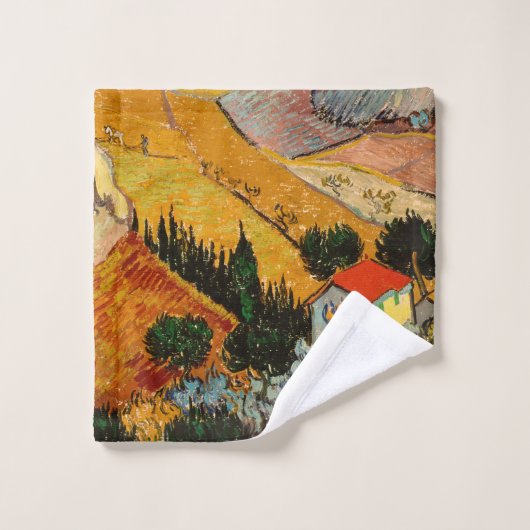 Vincent van Gogh - Landschaft, Haus und Plowman Badhandtuch Set (Waschlappen)