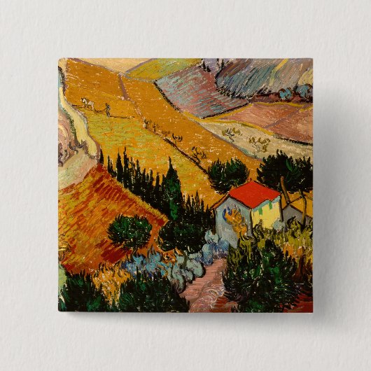 Vincent van Gogh - Landschaft, Haus und Plowman Button (Vorderseite)