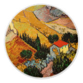 Vincent van Gogh - Landschaft, Haus und Plowman Keramikknauf (Vorderseite)