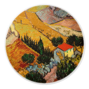 Vincent van Gogh - Landschaft, Haus und Plowman Keramikknauf