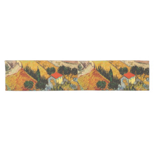 Vincent van Gogh - Landschaft, Haus und Plowman Kurzer Tischläufer