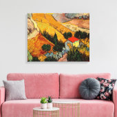 Vincent van Gogh - Landschaft, Haus und Plowman Leinwanddruck (Insitu (Wohnzimmer))