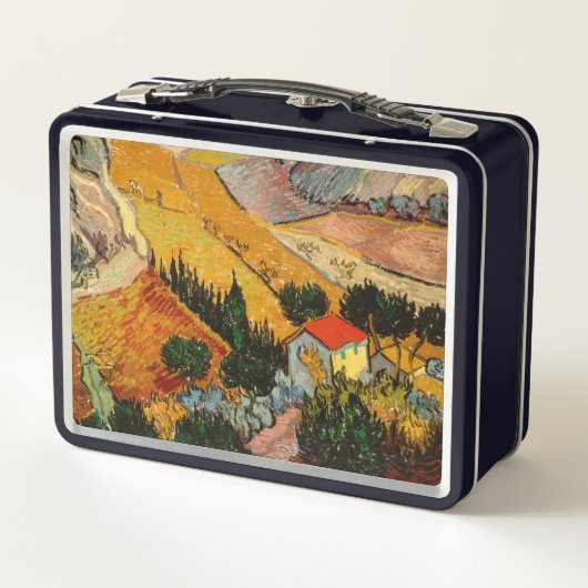 Vincent van Gogh - Landschaft, Haus und Plowman Metall Brotdose (Rückseite)