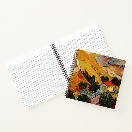Vincent van Gogh - Landschaft, Haus und Plowman Notizblock (Innenseite)
