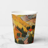 Vincent van Gogh - Landschaft, Haus und Plowman Pappbecher (Rückseite)