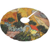 Vincent van Gogh - Landschaft, Haus und Plowman Polyester Weihnachtsbaumdecke (Schrägansicht)