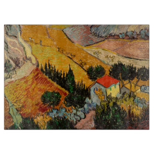 Vincent van Gogh - Landschaft, Haus und Plowman Schneidebrett