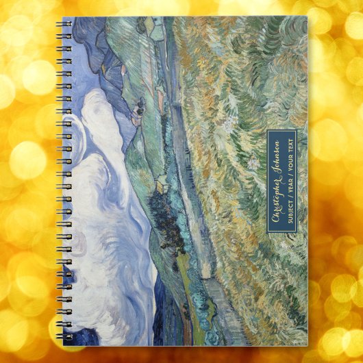 Vincent Van Gogh Landschaft Kunst Gold Monogrammie Notizblock