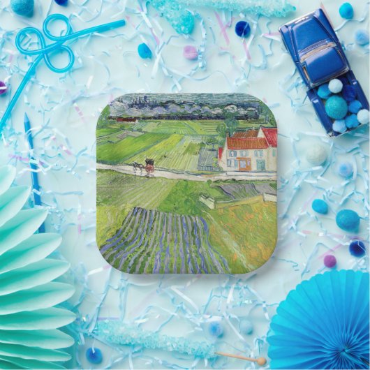 Vincent van Gogh - Landschaft mit Beförderung & Zu Pappteller (Party)