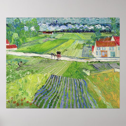 Vincent van Gogh - Landschaft mit Beförderung & Zu Poster (Vorne)