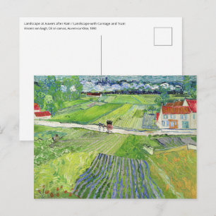 Vincent van Gogh - Landschaft mit Beförderung & Zu Postkarte