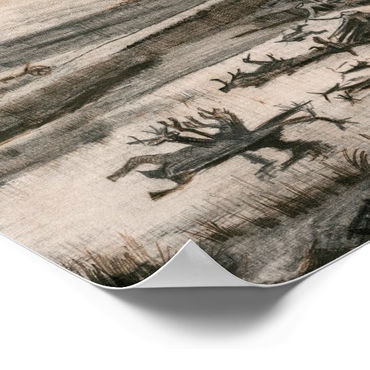 Vincent van Gogh - Landschaft mit Bog Trunks Poster (Ecke)