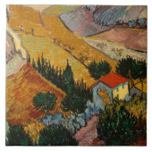 Vincent van Gogh | Landschaft mit Haus & Plowman Fliese (Vorderseite)