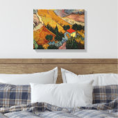 Vincent van Gogh | Landschaft mit Haus & Plowman Leinwanddruck (Insitu (Schlafzimmer))