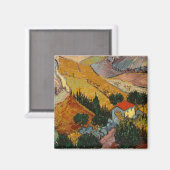 Vincent van Gogh | Landschaft mit Haus & Plowman Magnet (Vorderseite/Rückseite)