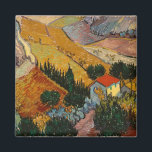 Vincent van Gogh | Landschaft mit Haus & Plowman Magnet<br><div class="desc">Bildsammlung Nummer: BAL385504 Landschaft mit Haus und Plowman,  1889 (Öl auf Leinwand). Gogh,  Vincent van (1853-1890) Öl auf Leinwand. Hermitage,  St. Petersburg,  Russland . 1889</div>