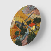 Vincent van Gogh | Landschaft mit Haus & Plowman Runde Wanduhr (Winkel)
