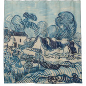 Vincent van Gogh-Landschaft mit Hausmalerei Duschvorhang (Vorderseite)