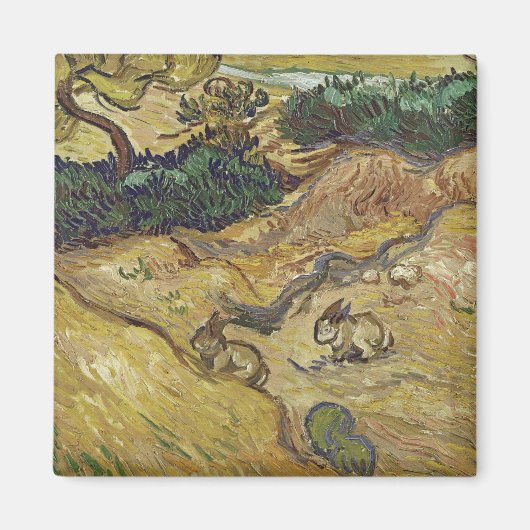 Vincent van Gogh - Landschaft mit Kaninchen Magnet (Vorne)
