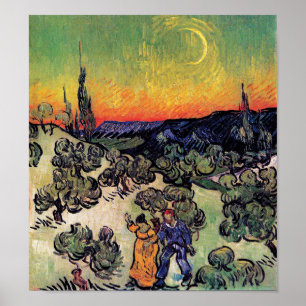 Vincent Van Gogh - Landschaft mit Paar Kunst Poster