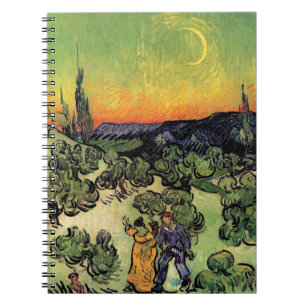 Vincent Van Gogh - Landschaft mit Paar Kunstwerk Notizblock