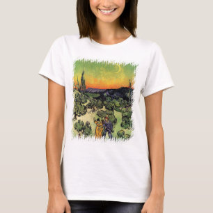 Vincent Van Gogh - Landschaft mit Paar Kunstwerk T-Shirt