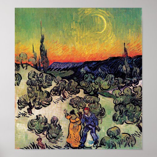 Vincent Van Gogh - Landschaft mit paare Fine Art Poster (Vorne)