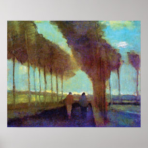 Vincent Van Gogh - Landstraße mit zwei Figuren Poster
