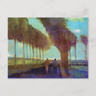 Vincent Van Gogh - Landstraße mit zwei Zahlen Postkarte