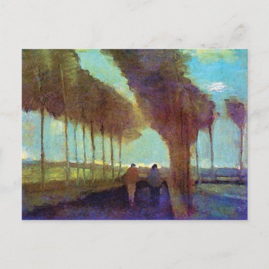 Vincent Van Gogh - Landstraße mit zwei Zahlen Postkarte (Vorderseite)