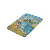 Vincent van Gogh - Langlois Bridge bei Arles #1 Badematte (Schrägansicht)