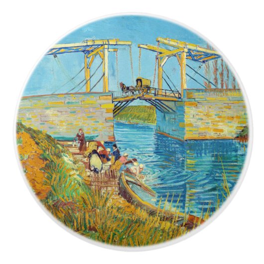 Vincent van Gogh - Langlois Bridge bei Arles #1 Keramikknauf (Vorderseite)