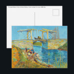 Vincent van Gogh - Langlois Bridge bei Arles #1 Postkarte<br><div class="desc">Die Langlois-Brücke bei Arles mit Frauenwaschen - Vincent van Gogh,  Oil on Leinwand,  1888,  Arles</div>