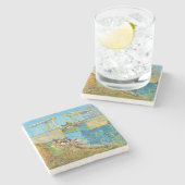 Vincent van Gogh - Langlois Bridge bei Arles #1 Steinuntersetzer (Seitenansicht)