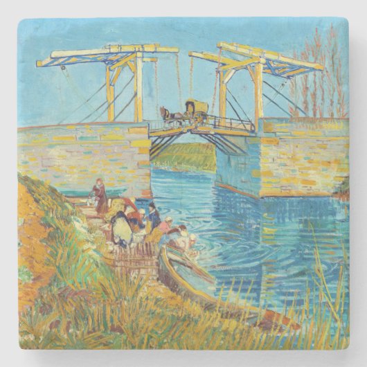 Vincent van Gogh - Langlois Bridge bei Arles #1 Steinuntersetzer (Vorderseite)