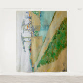 Vincent van Gogh - Langlois Bridge bei Arles #2 Wandteppich (Vorderseite)