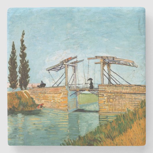Vincent van Gogh - Langlois Bridge bei Arles #3 Steinuntersetzer (Vorderseite)