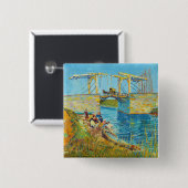 Vincent van Gogh - Langlois-Brücke in Arles #1 Button (Vorne & Hinten)