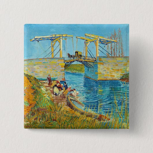 Vincent van Gogh - Langlois-Brücke in Arles #1 Button (Vorderseite)