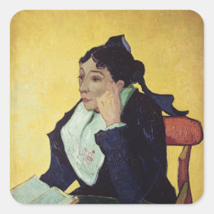 Vincent van Gogh   L'Arlesienne 1888 Quadratischer Aufkleber