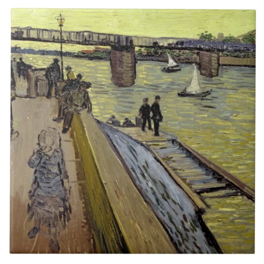 Vincent van Gogh| Le Pont de Trinquetaille Arles Fliese (Vorderseite)