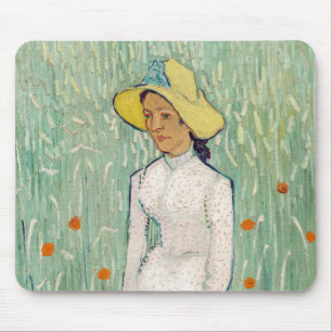 Vincent van Gogh - Mädchen in Weiß Mousepad