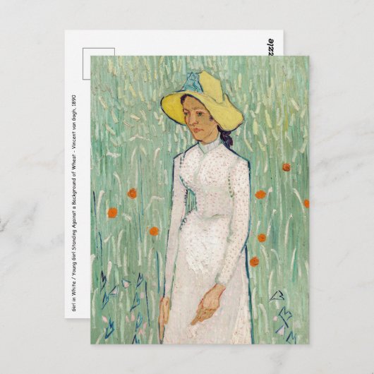 Vincent van Gogh - Mädchen in Weiß Postkarte (Vorne/Hinten)