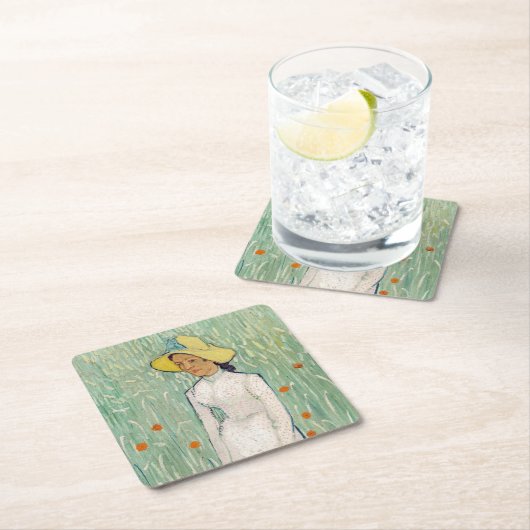 Vincent van Gogh - Mädchen in Weiß Rechteckiger Pappuntersetzer (Vor Ort)