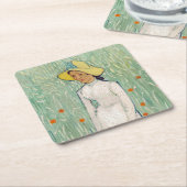 Vincent van Gogh - Mädchen in Weiß Rechteckiger Pappuntersetzer (angewinkelt)